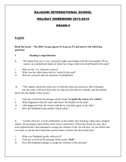 RAJAGIRI INTERNATIONAL SCHOOL HOLIDAY HOMEWORK 2015