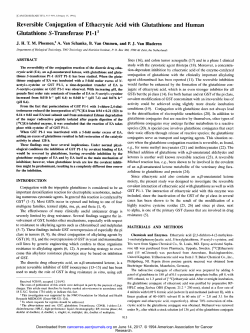 Reversible Conjugation of Ethacrynic Acid with