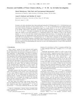 Structure and Stability of Water Clusters (H2O) n, n= 8&minus; 20: An Ab
