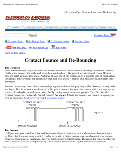 Electronics Tips: Contact Bounce and De-Bouncing