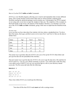How to Use the STATA infile and infix commands