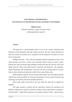 ELECTRONICS AND PHOTONICS: TWO