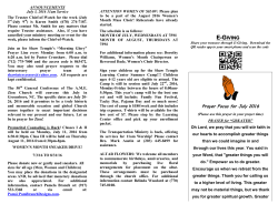 ANNOUNCEMENTS - 11am July 3 2016