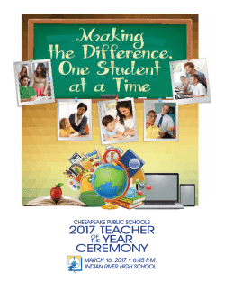 CHESAPEAKE PUBLIC SCHOOLS 2017 Teacher of the Year