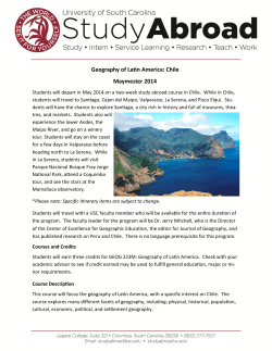 Geography of Latin America: Chile Maymester 2014