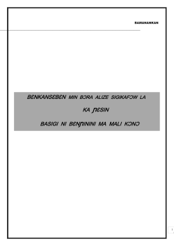 KA ɲƐSIN BASIGI NI BƐNɲININI MA MALI KƆNƆ