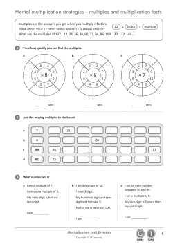 Mental Multiplication Strategies