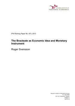 The Bracteate as Economic Idea and Monetary Instrument Roger
