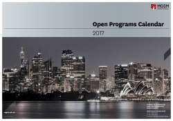 Open Programs Calendar 2017
