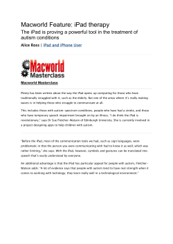 Macworld Feature: iPad therapy