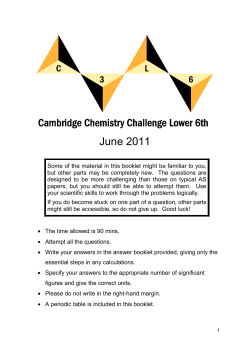 2011 L6 paper - Cambridge Chemistry Challenge