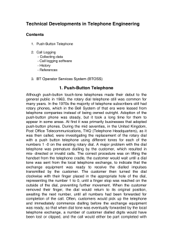 Technical Developments in Telephone Engineering