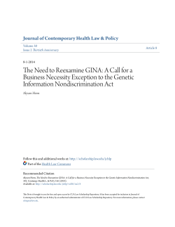 A Call for a Business Necessity Exception to the Genetic Information