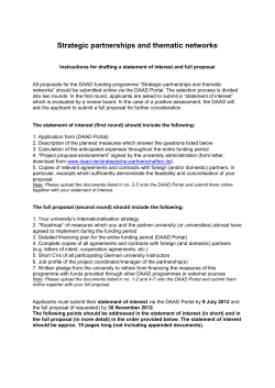 Strategic partnerships and thematic networks