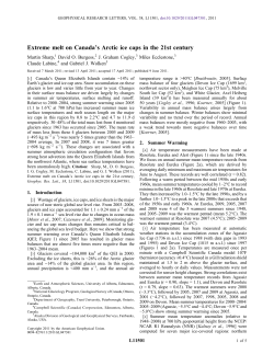 Extreme melt on Canada`s Arctic ice caps in the 21st century