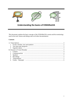 Understanding the basics of EXMARaLDA