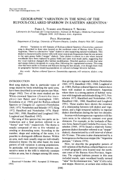 Geographic Variation in the Song of the Rufous
