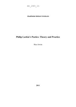 Philip Larkin`s Poetics: Theory and Practice dc_243_11 - REAL-d