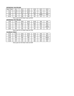WEDNESDAY AM PRELIMS Start Time LN 1 LN 2 LN 3 LN 4 LN 5