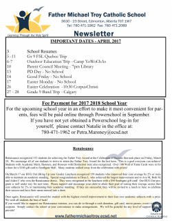 April 2017 Newsletter - Edmonton Catholic Schools