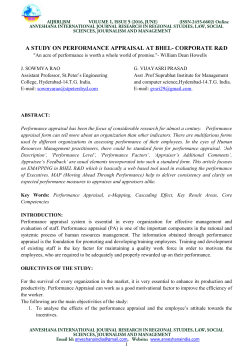 A STUDY ON PERFORMANCE APPRAISAL AT BHEL