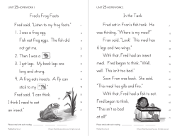 Fred`s Frog Facts Fred said, "Listen to my frog facts." 1. I was a frog
