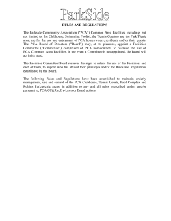 RULES AND REGULATIONS The Parkside Community Association