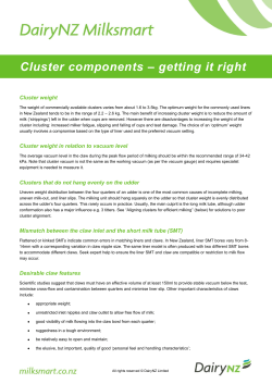 Cluster components &ndash; getting it right