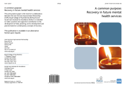 A common purpose: Recovery in future mental health services