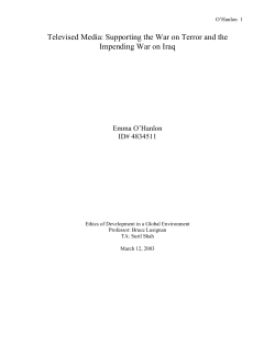 Televised Media: Supporting the War on Terror and the Impending