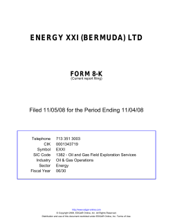 energy xxi (bermuda) ltd - Energy XXI