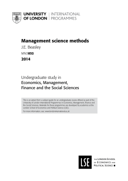 Management science methods - University of London International