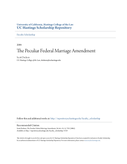 The Peculiar Federal Marriage Amendment