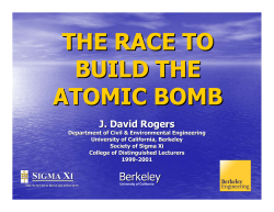Sigma Xi Lecture: The Race To Build The Atomic Bomb