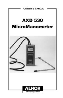 AXD 530 MicroManometer Owner`s Manual