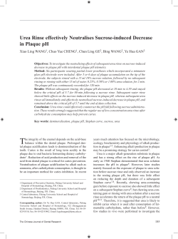 Urea Rinse effectively Neutralises Sucrose