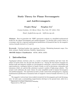 Static Theory for Planar Ferromagnets and