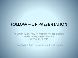 Follow-up presentation on teaching about the Holocaust