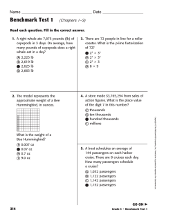 Benchmark Test 1 (Chapters 1–3)