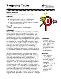Targeting Teens - SFEnvironmentKids.org