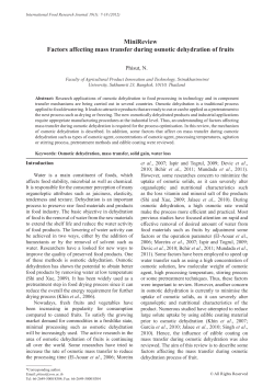 MiniReview Factors affecting mass transfer during osmotic