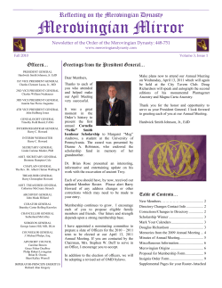 Fall 2010 - Order of the Merovingian Dynasty