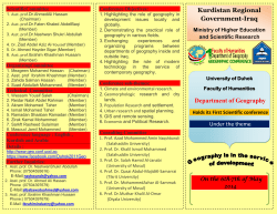 Kurdistan Regional Government-Iraq Department of Geography