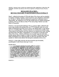 BENJAMIN PEACHEE &ndash; REVOLUTIONARY WAR PENSION FILE