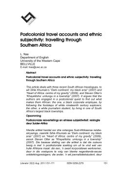 Postcolonial travel accounts and ethnic subjectivity