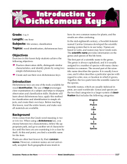 Introduction to Dichotomous Keys