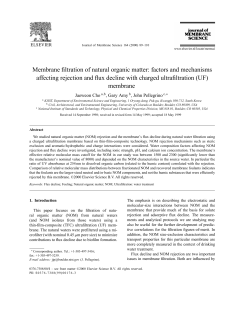 Membrane filtration of natural organic matter: factors and