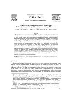 People`s perception and socioeconomic determinants of soil erosion