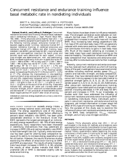 Concurrent resistance and endurance training influence basal