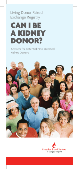 can i be a kidney donor? - Canadian Blood Services